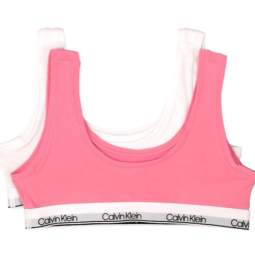 NEW Calvin Klein Girls PINK bralette set 6-6x